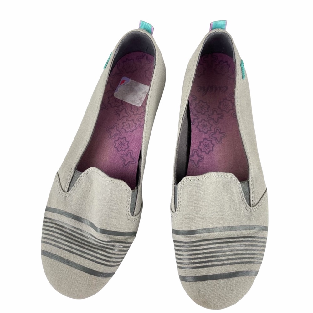 Cushe Grey Canvas Slip On Sneakers Shoes, 7